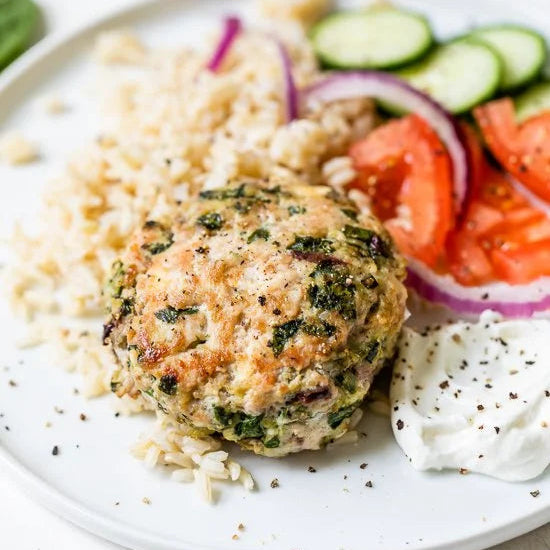 Mediterranean Feta Turkey Burgers