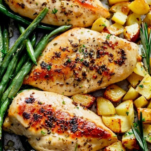 Roasted Garlic Chicken with Cauliflower Mash